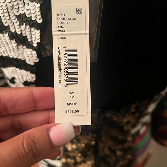 Multi color/multi print sequin cocktail dress - Picture 5 of 8